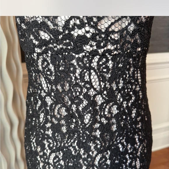 White House Black Market Strapless Black Lace Dress - Picture 4 of 8